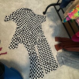 Dressed in LaLa Checkered Black and White Women's Jumpsuit